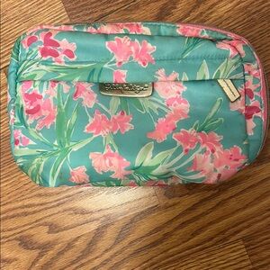 Lilly Pulitzer Pink and Green Floral Cosmetic Bag